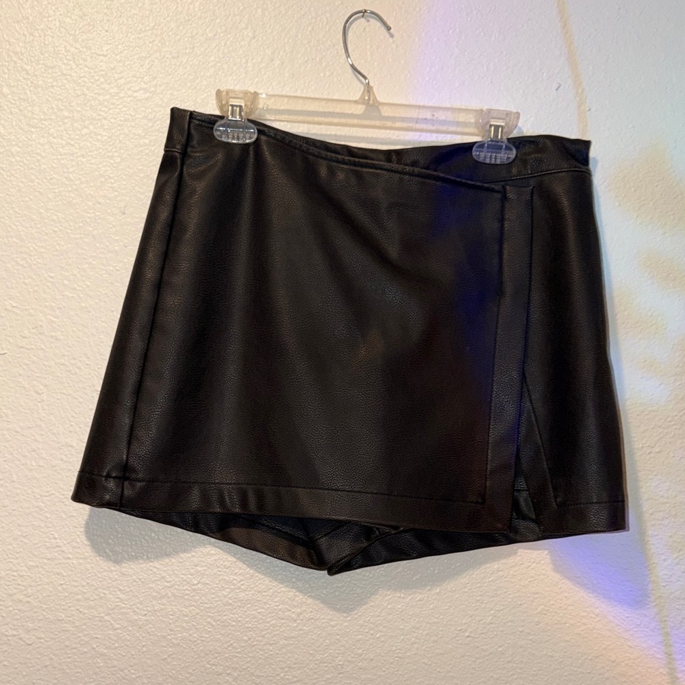 Zara Brown Faux Leather Mini Skirt